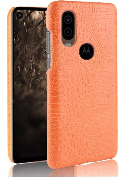 Motorola One Vision Klasik Timsah Moda Için Şık Klasik Kılıf (Yurt Dışından)
