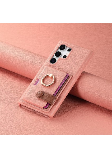 Samsung Galaxy S24 Ultra Halka Standı Premium Dokulu Deri Kılıf (Yurt Dışından) fiyatları