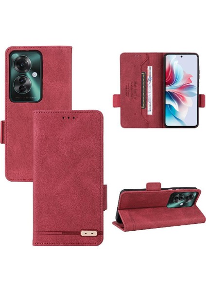 Toka Kart Tutucu ile Oppo RENO11 F 5g Manyetik Cüzdan Için Flip Case (Yurt Dışından)