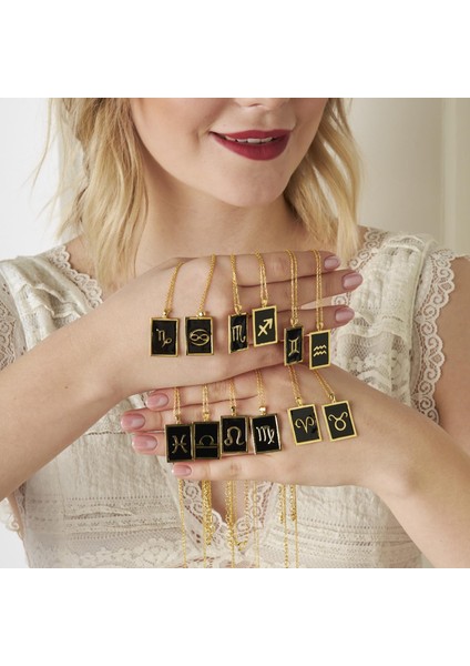 Renkli Dikdörtgen Koç Burcu Kolye indirimleri