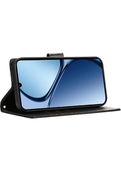 Realme C63/C61 Kickstand Şok Emici Üç Kart Yuvaları Için Flip Case (Yurt Dışından)