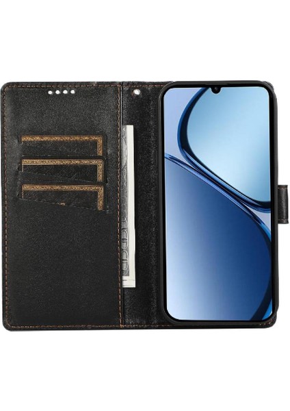 Realme C63/C61 Kickstand Şok Emici Üç Kart Yuvaları Için Flip Case (Yurt Dışından)