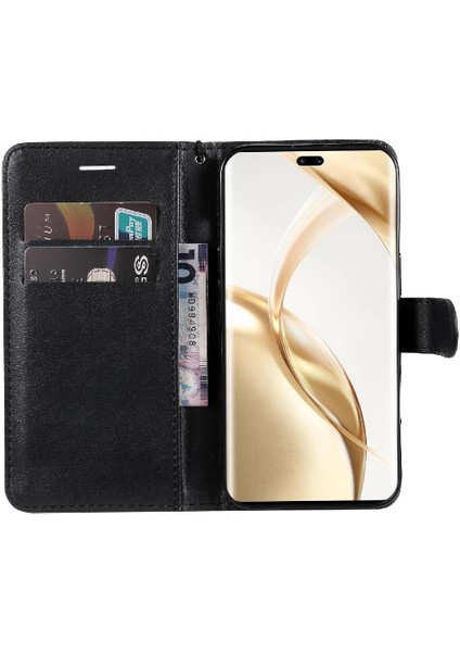 Kart Yuvası Klasik Düz Renk Yüksek Cüzdan ile Onur 200 Pro Için Flip Case (Yurt Dışından)