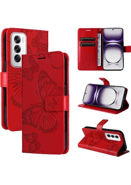 Kart Yuvası Standı Flip Pu ile Oppo Oppo 12 5g Darbeye Dayanıklı Kapak Için Kılıf (Yurt Dışından)