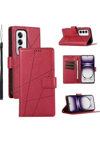 Oppo Oppo 12 5g Için Flip Case Kickstand Üç Kart Yuvaları Şok Emici (Yurt Dışından)