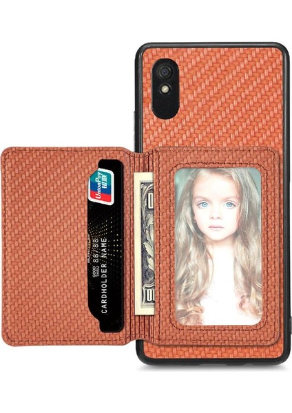 Xiaomi Redmi 9A Manyetik Kart Tutucu Rfıd Engelleme Için Kılıf Komple Standı (Yurt Dışından)
