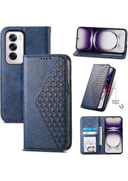 Oppo Oppo 12 5g Günlük Kullanım Için Flip Case Standı Cüzdan Eşkenar Dörtgen Şekli El (Yurt Dışından)
