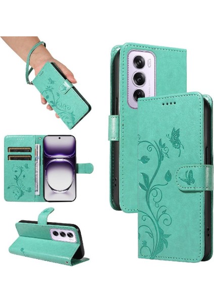 Oppo Hand 12 5g Için Kılıf ve Kart Yuvası El Yüksek ile Kabartmalı Kelebek (Yurt Dışından)