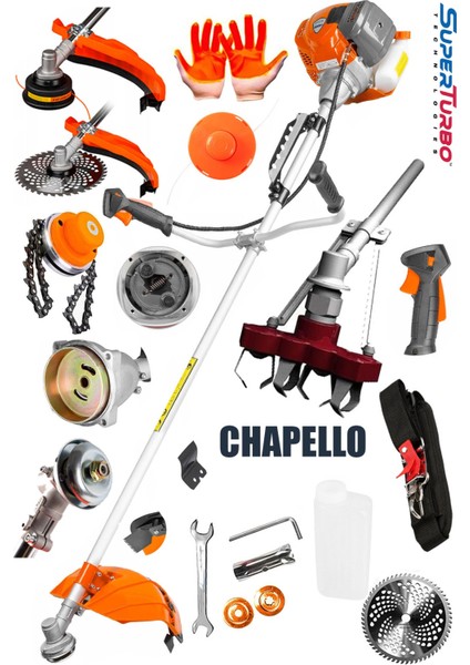 20HPX Yan Tipi Benzinli Motorlu Ot Çalı Tırpanı Çim Biçme Makinesi Tırpan + Chapello Aparatı
