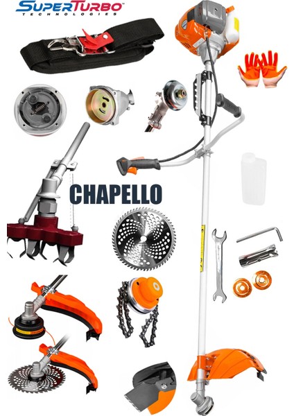 20HPX Yan Tipi Benzinli Motorlu Ot Çalı Tırpanı Çim Biçme Makinesi Tırpan + Chapello Aparatı modelleri