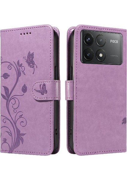 Xiaomi Redmi K70 Cüzdan Telefon Kılıfı Için Kılıf Kabartmalı Kelebek ile Yüksek (Yurt Dışından)
