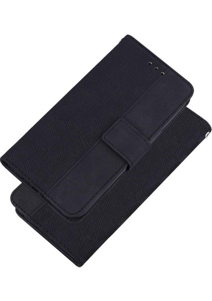 Realme Gt 6t Kickstand Özelliği Premium Pu Deri Geometrik Için Flip Case (Yurt Dışından)