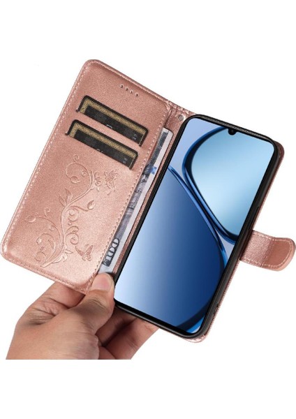 Realme C61 Kabartmalı Kelebek ve Kart Yuvası Cüzdan Telefon Kılıfı (Yurt Dışından) indirimleri