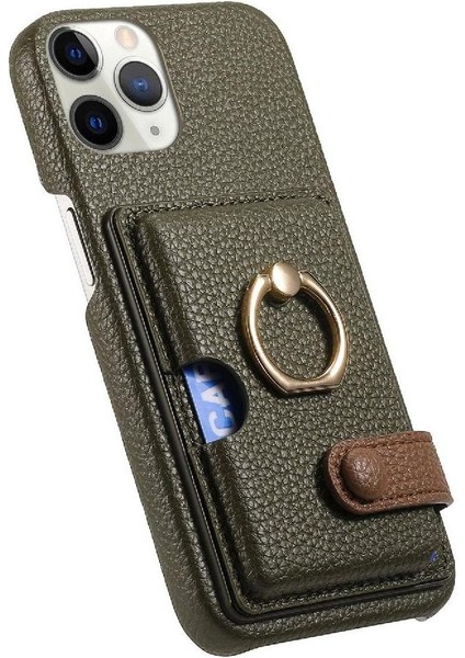 IPhone 11 Için Kılıf Pro Premium Dokulu Deri Kart Yuvaları Halka Standı (Yurt Dışından) fiyatları