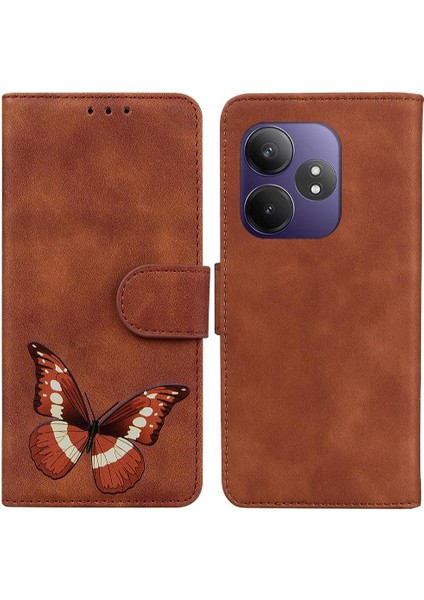 Realme Gt 6t Için Flip Case Cüzdan Flip Folio Kapak Kelebek Renk Baskılı (Yurt Dışından)