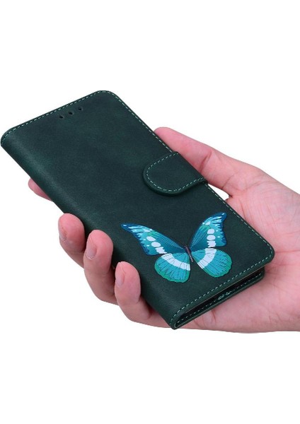 Realme Gt 6t Için Flip Case Cüzdan Flip Folio Kapak Kelebek Renk Baskılı (Yurt Dışından)