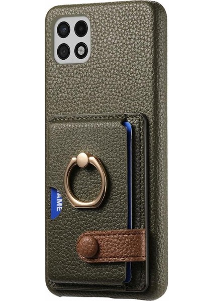 Samsung Galaxy A22 5g Kart Yuvaları Premium Dokulu Deri Yüzük (Yurt Dışından) modelleri
