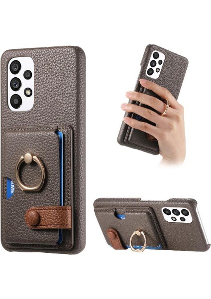Samsung Galaxy A33 5g Kart Yuvaları Premium Dokulu Deri Yüzük (Yurt Dışından)