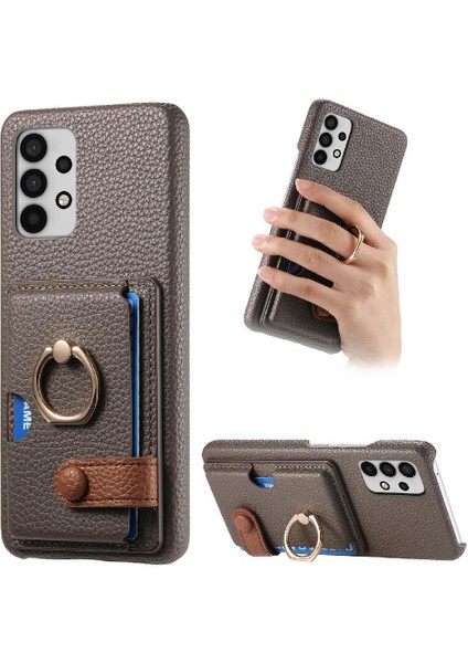 Samsung Galaxy A32 4g Kart Yuvaları Için Kılıf Premium Dokulu Deri Yüzük (Yurt Dışından)
