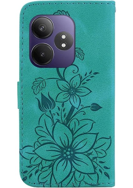 Realme Gt 6t Için Flip Case Kart Tutucu Cüzdan Manyetik Kickstand Kabartmalı (Yurt Dışından)