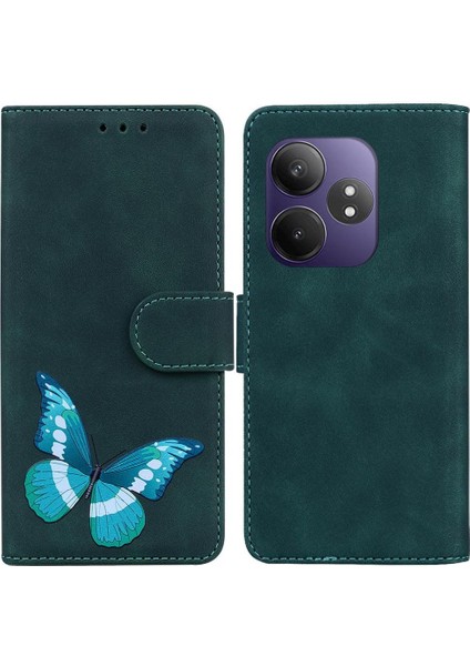 Realme Gt Neo6 Cüzdan Kart Yuvaları Için Flip Case Renk Baskılı Kelebek (Yurt Dışından)