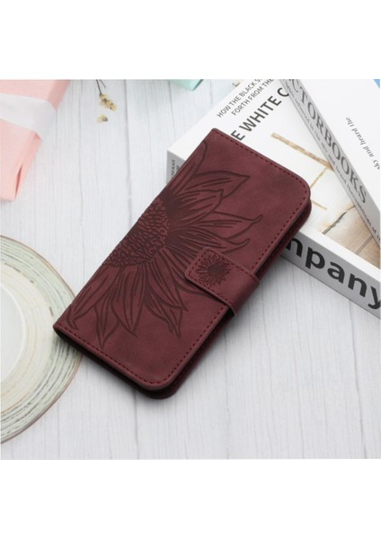 Onur Için Kılıf 200 Lite Kısa Kayış Flip Cüzdan Telefon Kılıfı Kabartmalı Lüks (Yurt Dışından)