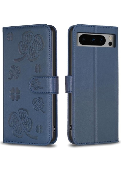 Google Piksel 8 Pro Çok Renkli Pu Deri Cüzdan Yonca Kartı Için Flip Case (Yurt Dışından)