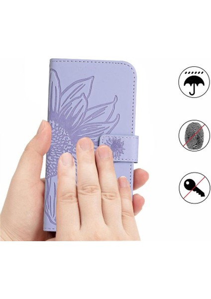 Oppo RENO12 5g Kabartmalı Ayçiçeği Flip Cüzdan Telefon Kılıfı Için Pu (Yurt Dışından) fırsatları
