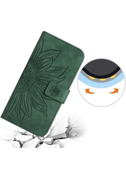 Oppo RENO12 5g Kabartmalı Ayçiçeği Flip Cüzdan Telefon Kılıfı Için Pu (Yurt Dışından) fırsatları