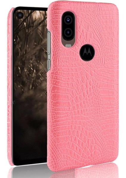 Motorola One Vision Klasik Timsah Moda Için Şık Klasik Kılıf (Yurt Dışından)