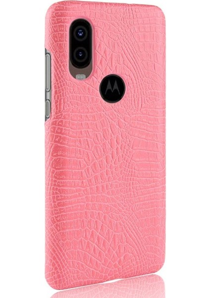 Motorola One Vision Klasik Timsah Moda Için Şık Klasik Kılıf (Yurt Dışından)