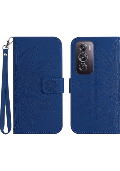 Oppo RENO12 5g Kabartmalı Ayçiçeği Flip Cüzdan Telefon Kılıfı Için Pu (Yurt Dışından)
