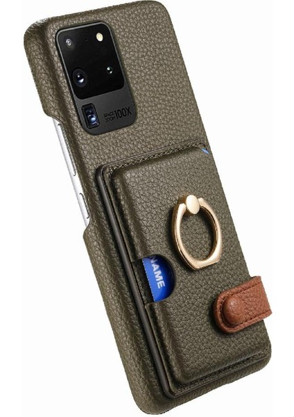 Samsung Galaxy S20 Ultra Halka Standı Premium Dokulu Deri Kart (Yurt Dışından) modelleri