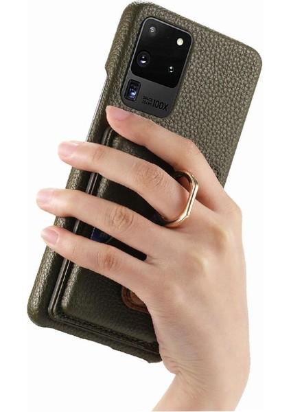 Samsung Galaxy S20 Ultra Halka Standı Premium Dokulu Deri Kart (Yurt Dışından) indirimleri