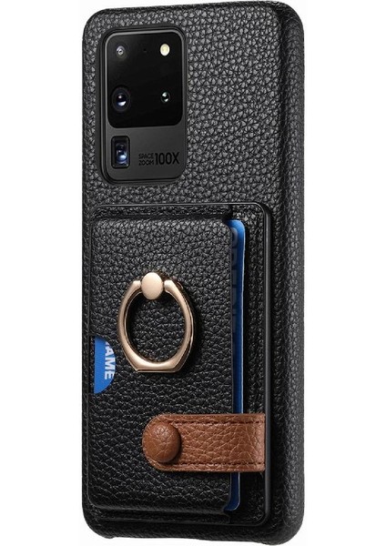Samsung Galaxy S20 Ultra Halka Standı Premium Dokulu Deri Kart (Yurt Dışından) modelleri