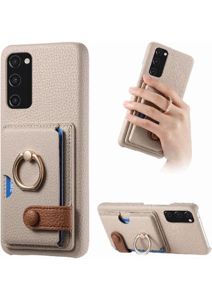 Samsung Galaxy S20 Fe Halka Standı Kart Yuvaları Premium Dokulu (Yurt Dışından)