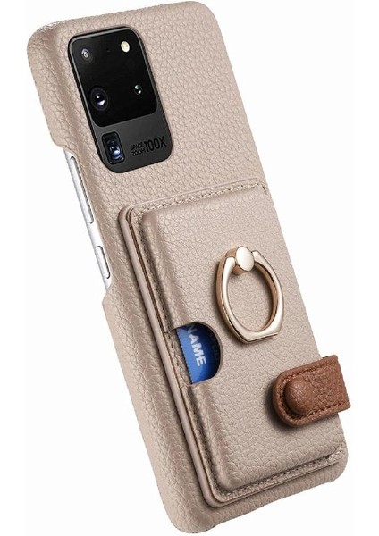 Samsung Galaxy S20 Ultra Halka Standı Premium Dokulu Deri Kart (Yurt Dışından) indirimleri
