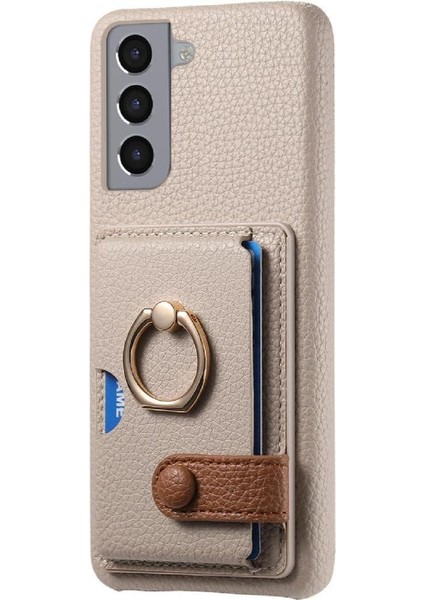 Samsung Galaxy S21 Artı Halka Standı Premium Dokulu Deri Kart (Yurt Dışından) indirimleri
