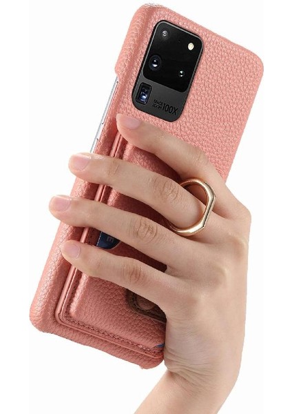 Samsung Galaxy S20 Ultra Halka Standı Premium Dokulu Deri Kart (Yurt Dışından) fiyatları