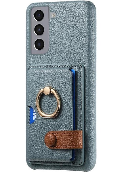 Samsung Galaxy S21 Artı Halka Standı Premium Dokulu Deri Kart (Yurt Dışından) indirimleri