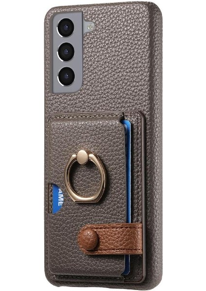 Samsung Galaxy S21 Artı Halka Standı Premium Dokulu Deri Kart (Yurt Dışından) fırsatları