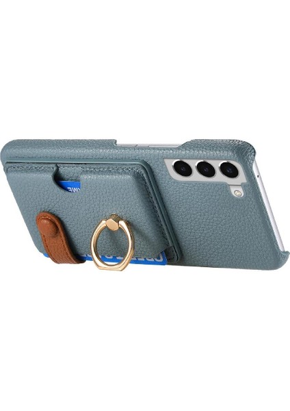 Samsung Galaxy S22 Artı Kart Yuvaları Premium Dokulu Deri Yüzük (Yurt Dışından)