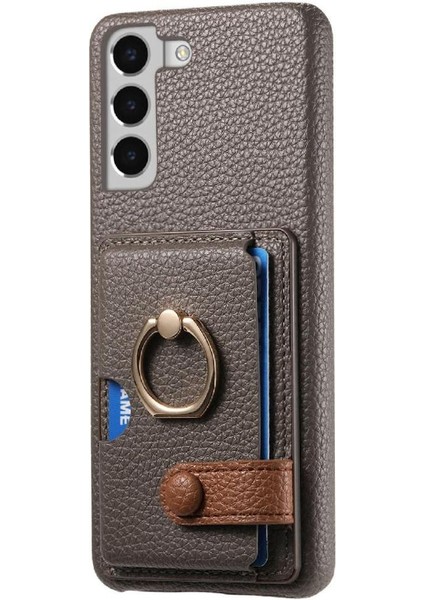 Samsung Galaxy S22 Artı Kart Yuvaları Premium Dokulu Deri Yüzük (Yurt Dışından)