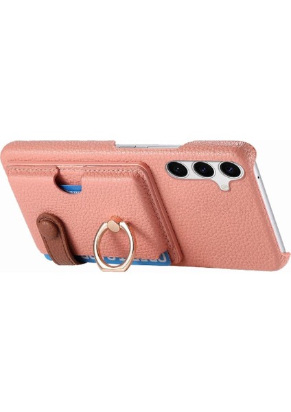 Samsung Galaxy S24 Premium Dokulu Deri Kart Yuvaları Halka Standı (Yurt Dışından) fırsatları