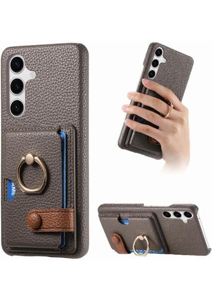 Samsung Galaxy S24 Artı Halka Standı Kart Yuvaları Premium Dokulu (Yurt Dışından)