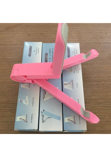 Pembe Tarzı Evrensel Katlanabilir Tablet Telefon Tutucu Ayarlanabilir Masaüstü Dağı Tripod Standı Tutucu Desteği IPad IPhone Masa Sabitleyici (Yurt Dışından)