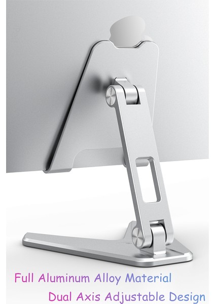 Telefon Için -Gri Tarzı Tablet Stand Tablet Aksesuarları, Çift Eksen Ayarlanabilir Tembel Telefon ve Tablet Askısı, Katlanabilir Taşınabilir Telefon Standı Için iPad iPhone (Yurt Dışından) modelleri