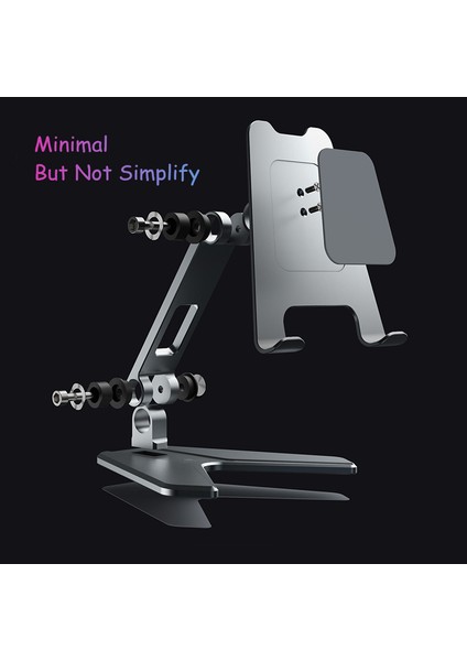 Telefon Için -Gri Tarzı Tablet Stand Tablet Aksesuarları, Çift Eksen Ayarlanabilir Tembel Telefon ve Tablet Askısı, Katlanabilir Taşınabilir Telefon Standı Için iPad iPhone (Yurt Dışından) indirimleri