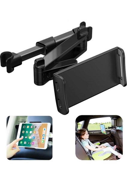 Stil Iki Kırmızı Stil Esnek 360 Derece Dönebilen iPad Araba Yastığı Cep Telefon Tutucu Tablet Standı Arka Koltuk Başlık Monte Braketi Inç (Yurt Dışından)