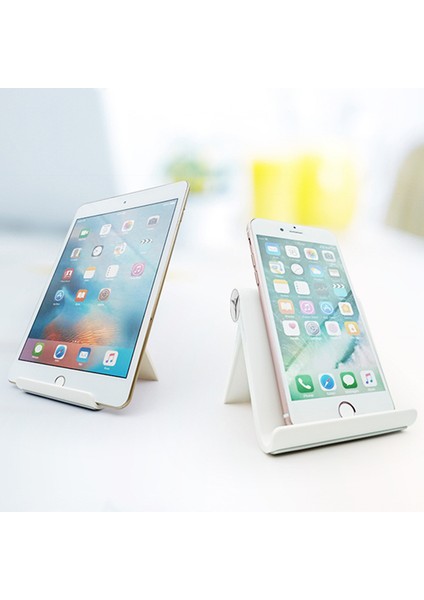Beyaz Stil Telefon Tutucu Standı Mobil Akıllı Telefon Tablet Standı Için iPhone Masa Cep Telefonu Tutucu Standı Taşınabilir Mobil Tutucu (Yurt Dışından)